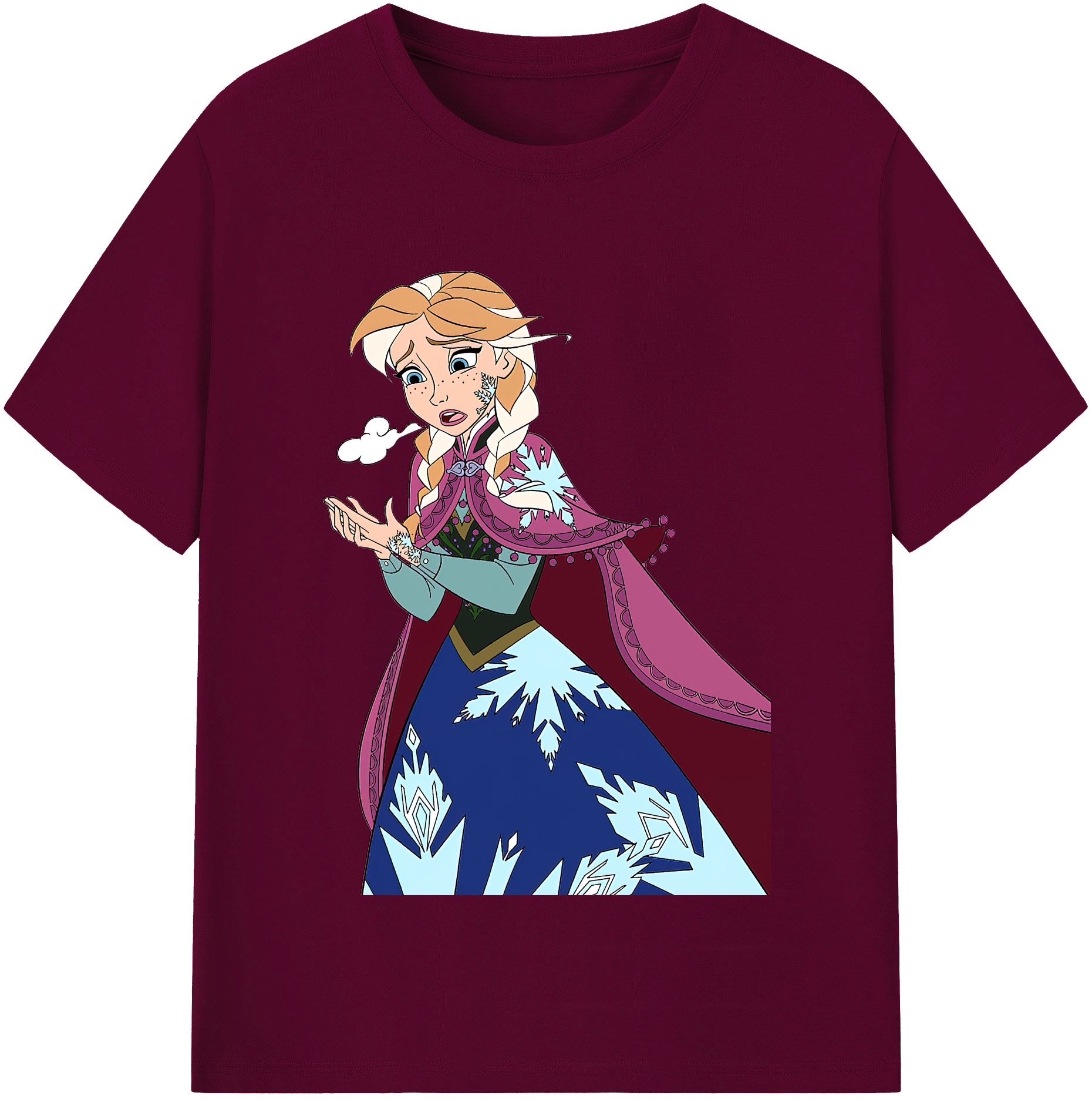 （画像用） アナと雪の女王 アンナ エルサ Frozen Anna Elsa レディースカジュアルプリントTシャツ（綿100％）
